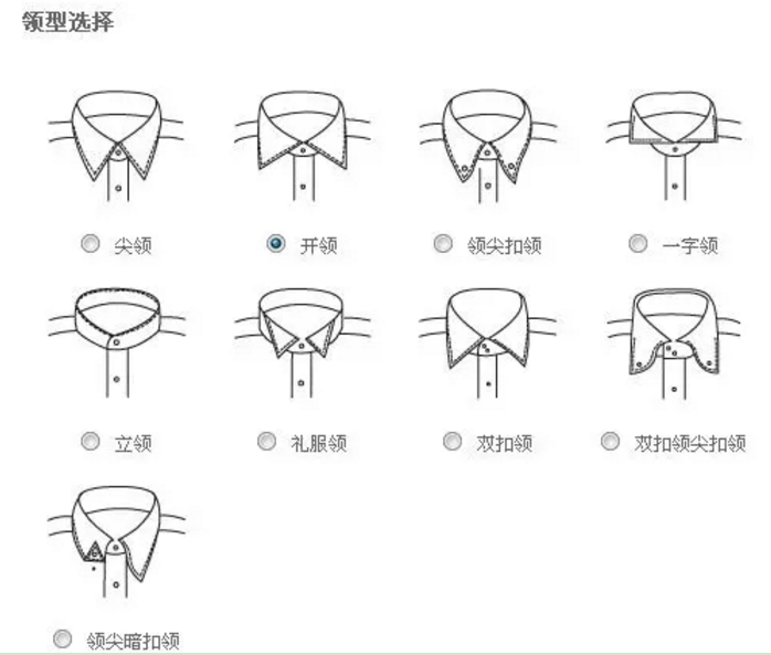 襯衫定制前先了解一下常見(jiàn)領(lǐng)型